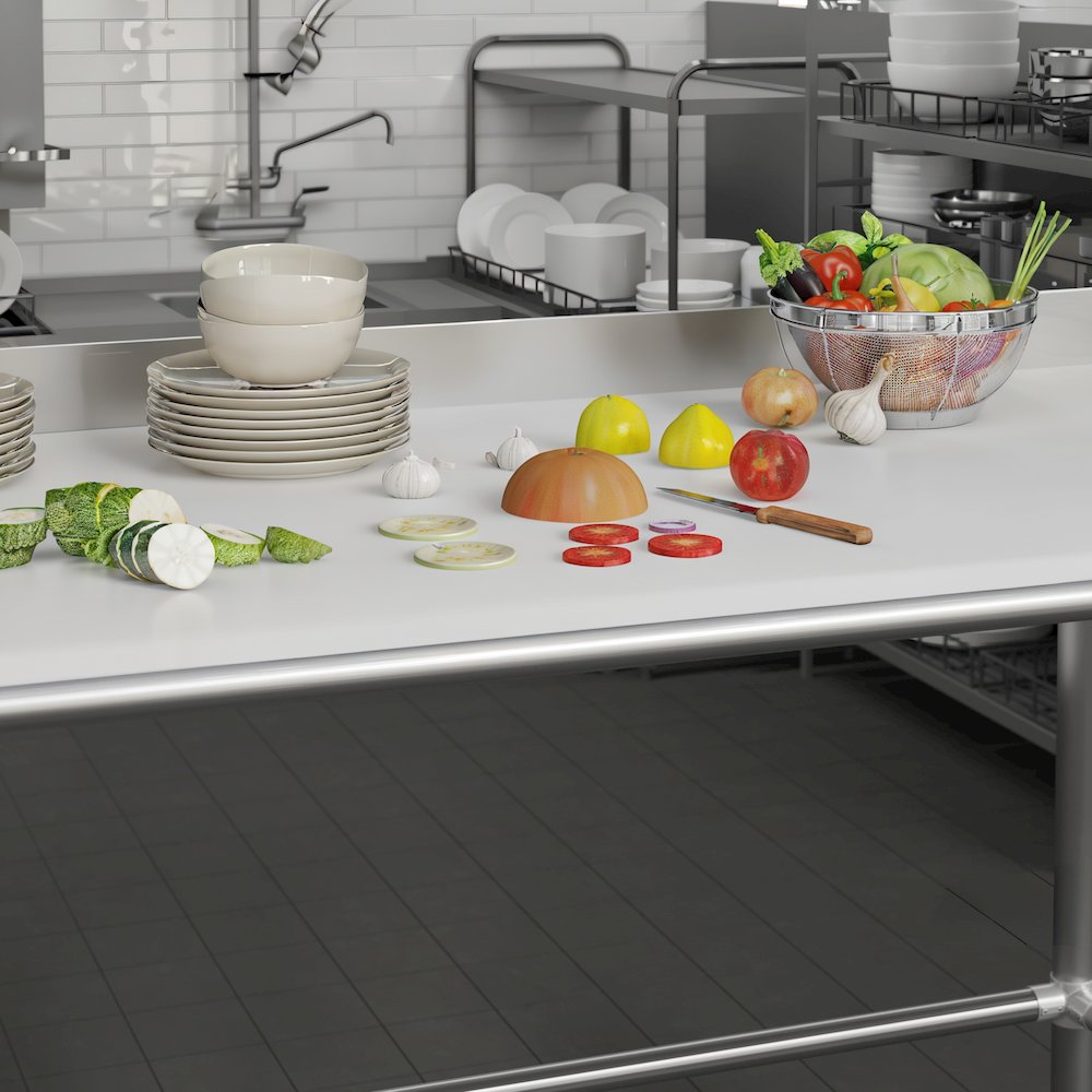 High-Pressure 0.75" Thick Poly Top Cutting Board with Brackets. Picture 6