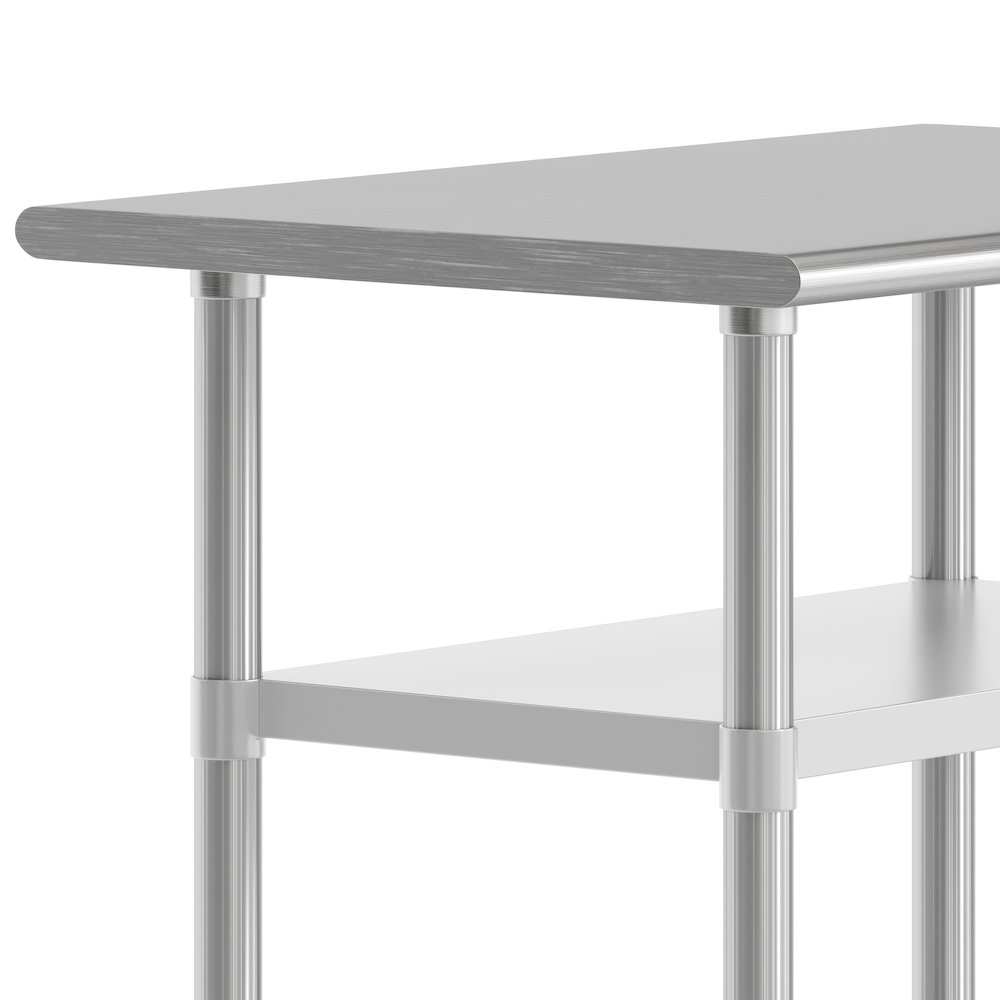 24x36 Portable Prep and Work Table with Top Shelf and 2 Adjustable Undershelves. Picture 5