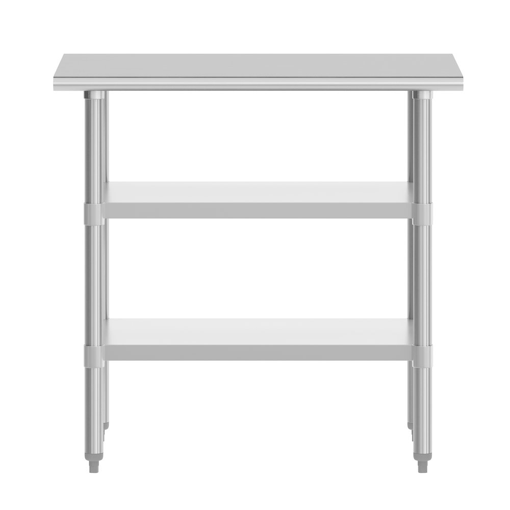 24x36 Portable Prep and Work Table with Top Shelf and 2 Adjustable Undershelves. Picture 7