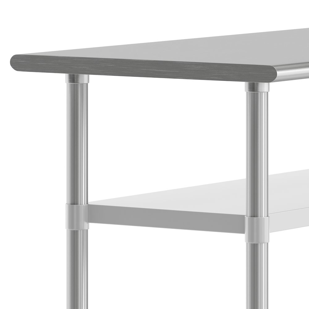 24x72 Portable Prep and Work Table with Top Shelf and 2 Adjustable Undershelves. Picture 5