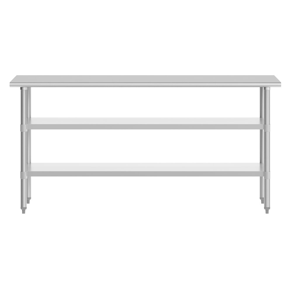 24x72 Portable Prep and Work Table with Top Shelf and 2 Adjustable Undershelves. Picture 7