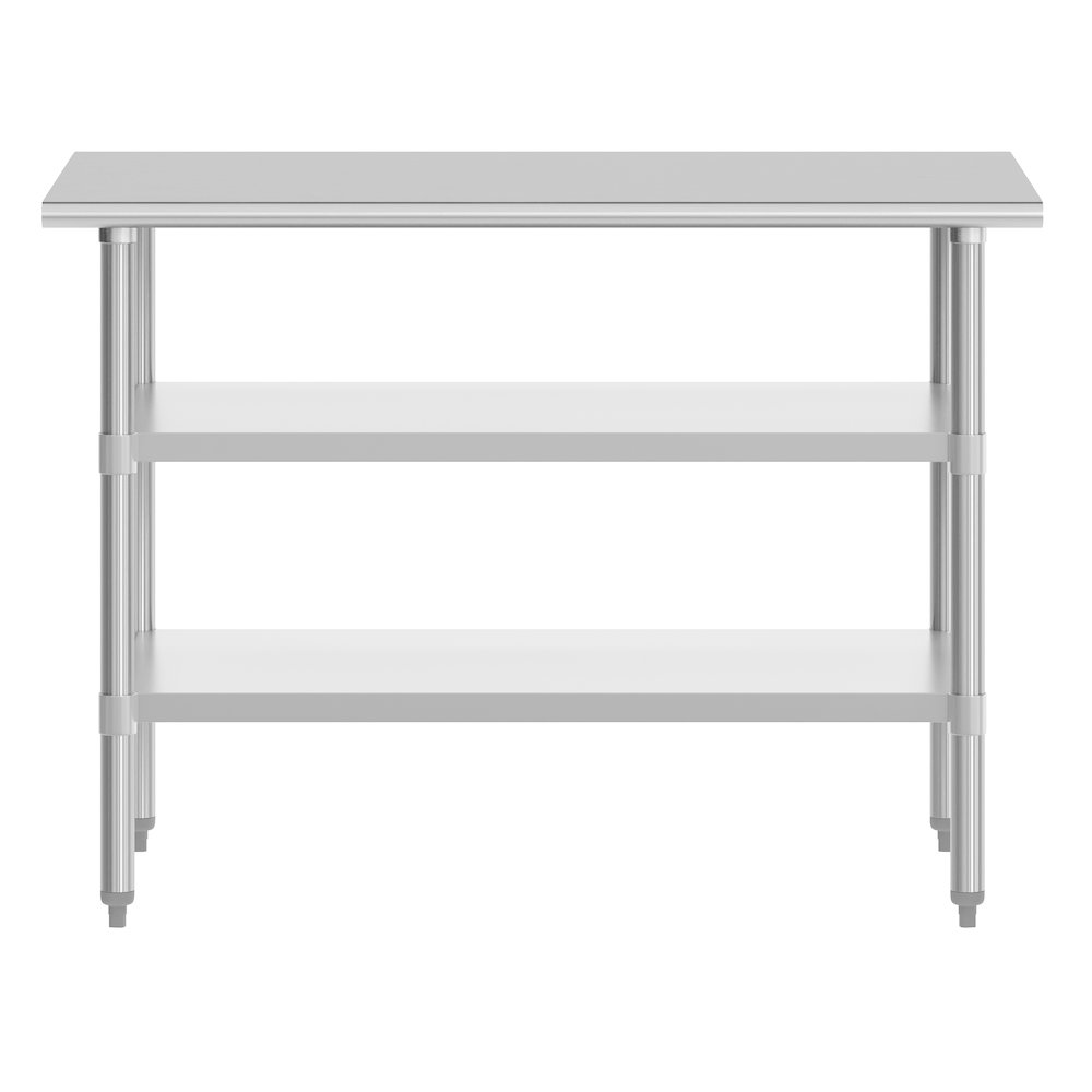 30x48 Portable Prep and Work Table with Top Shelf and 2 Adjustable Undershelves. Picture 7