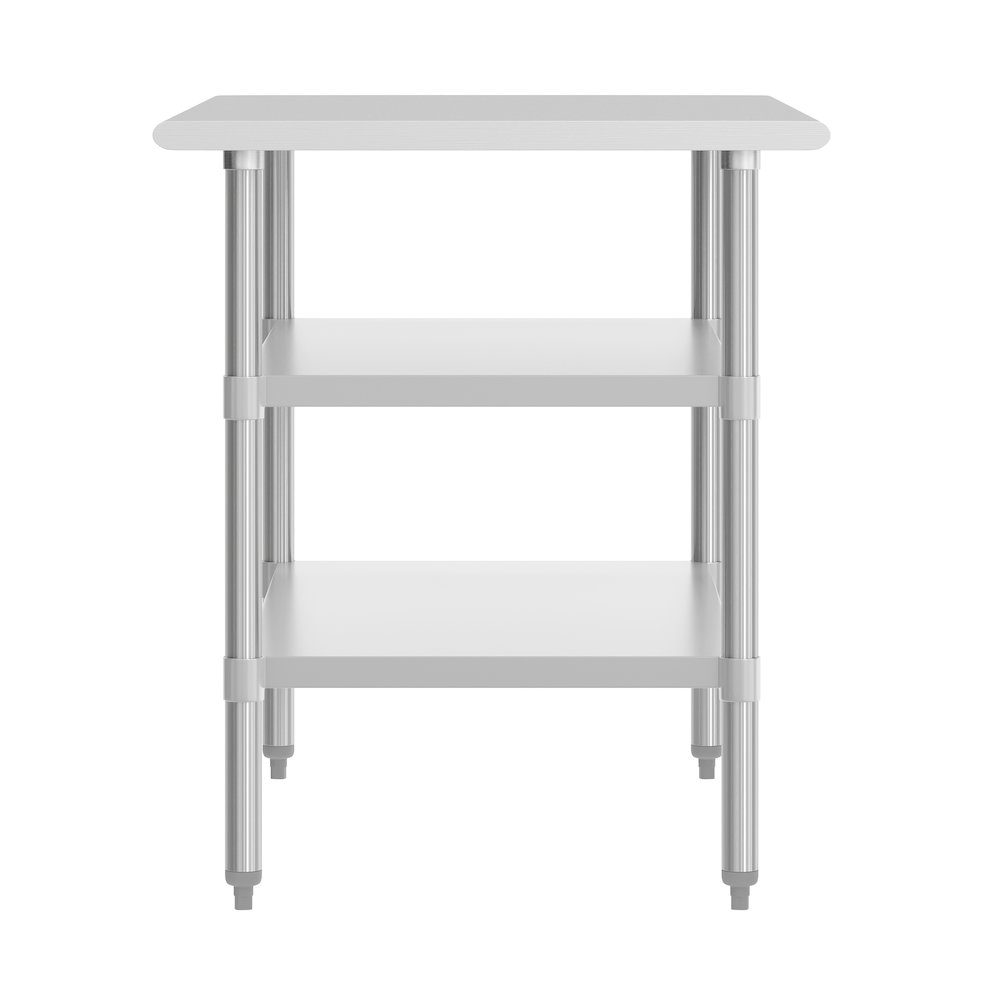 30x48 Portable Prep and Work Table with Top Shelf and 2 Adjustable Undershelves. Picture 6