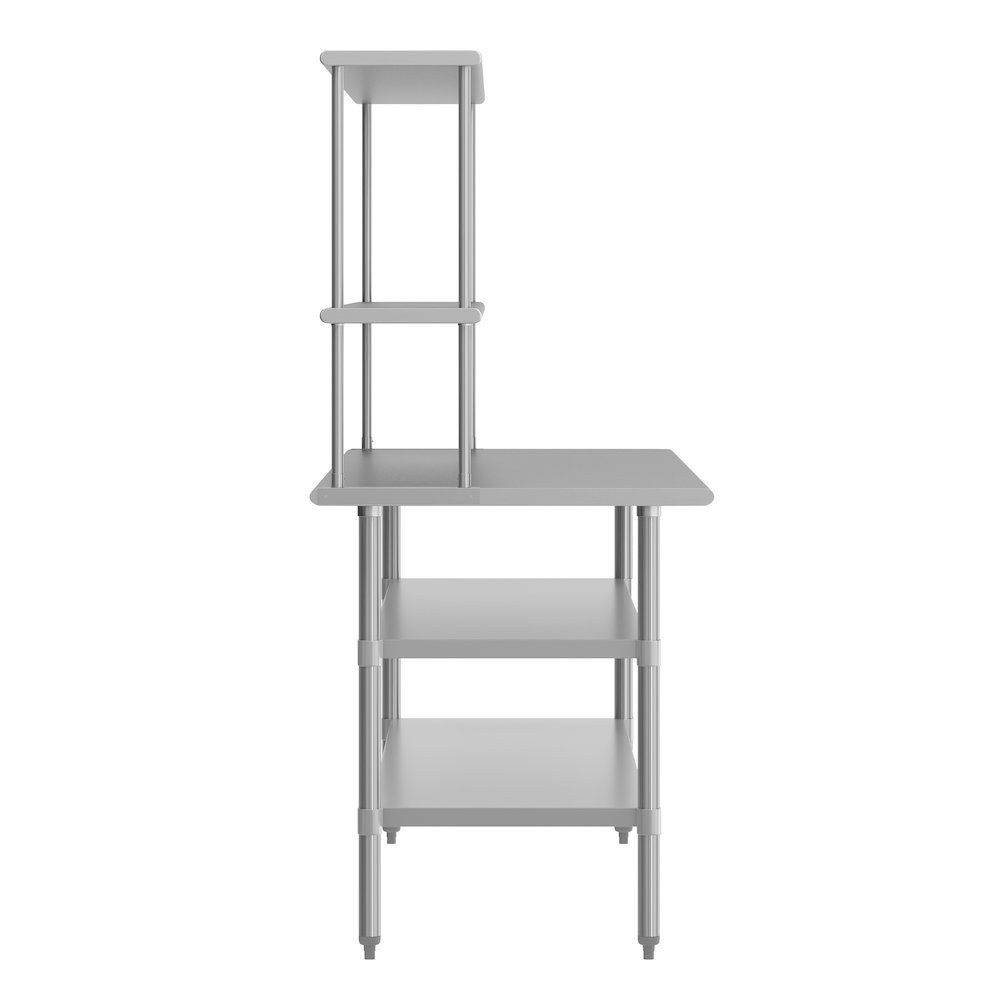 Reader Portable Prep and Work Table with Top Shelf and Double Overshelves. Picture 8