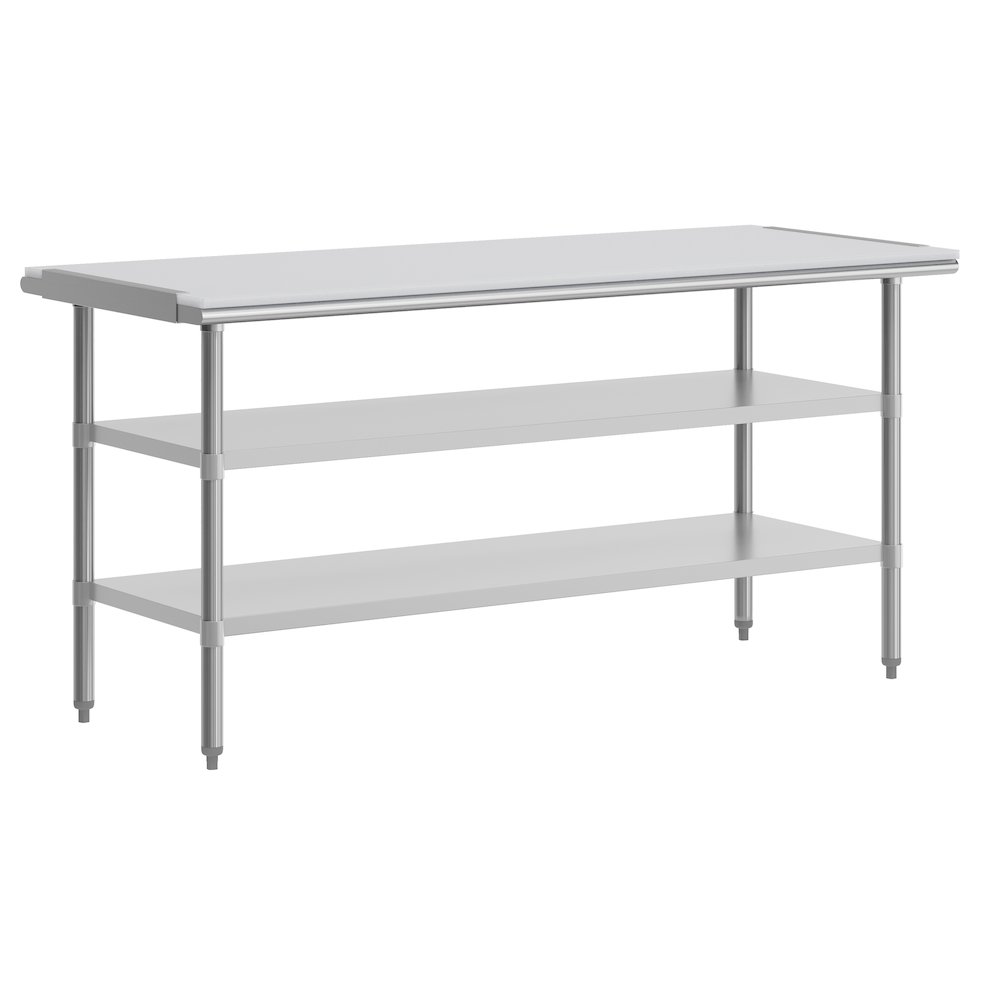 Reader Portable Prep and Work Table with Top Shelf with Poly Cutting Board. Picture 1