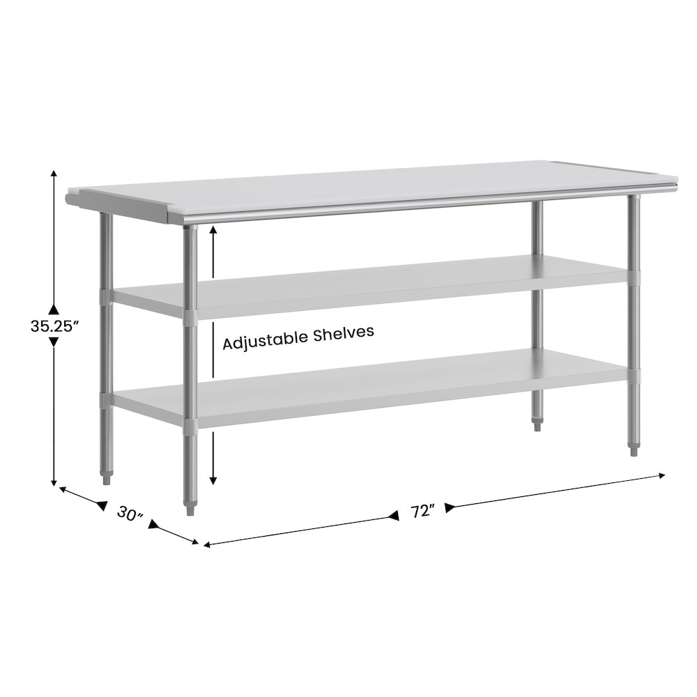 Reader Portable Prep and Work Table with Top Shelf with Poly Cutting Board. Picture 5
