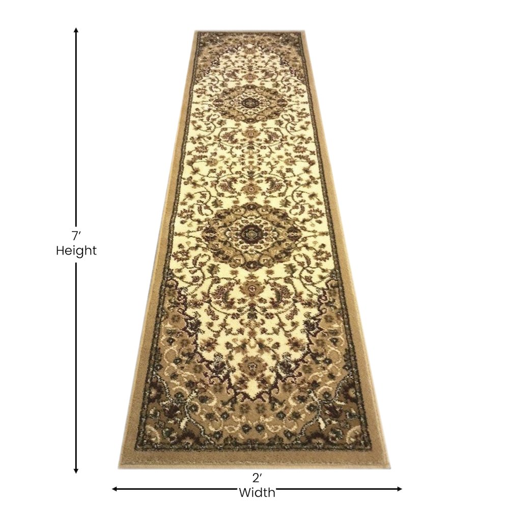 Medallion Motif 2' x 7' Runner Area Rug. Picture 4