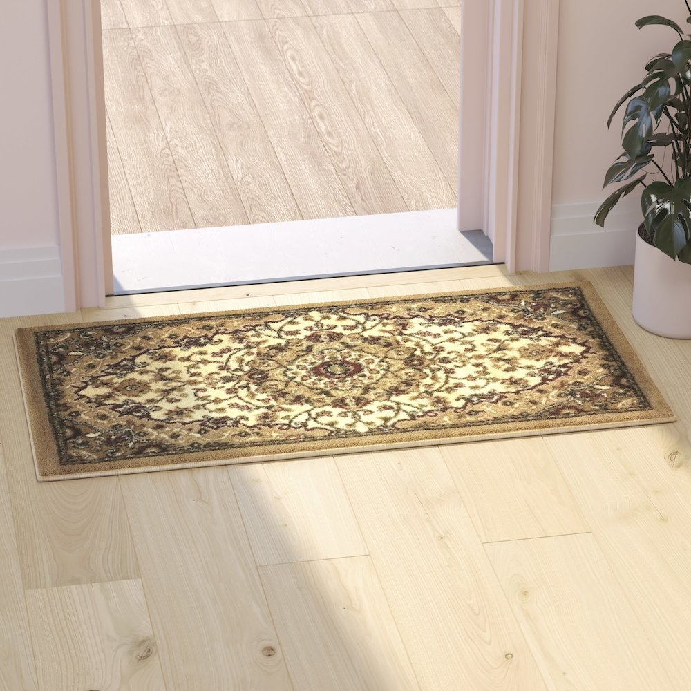 Medallion Motif 2' x 3' Area Rug for Living Room or Bedroom. Picture 2