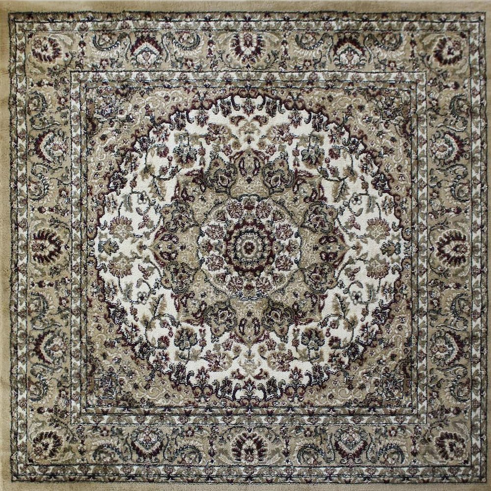 Medallion Motif 7' x 7' Square Area Rug for Living Room or Bedroom. Picture 7