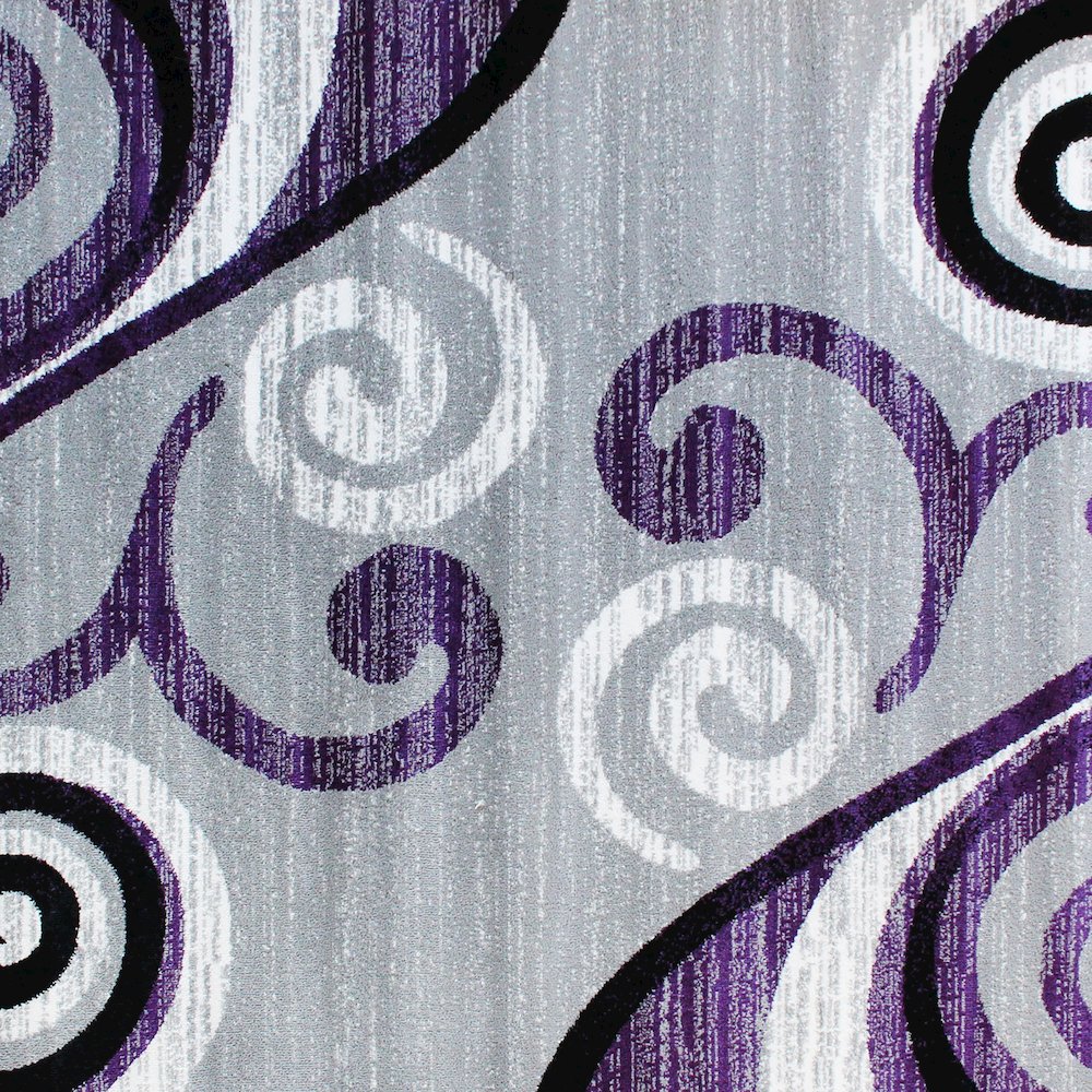 2' x 11' Purple Abstract Area Rug - Olefin Rug with Jute Backing. Picture 6