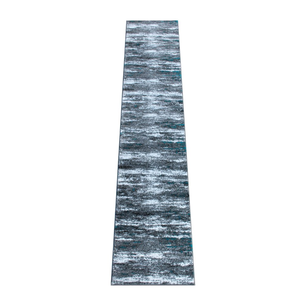 2' x 11' Distressed Turquoise Olefin Area Rug for Entryway, Living Room, Bedroom. Picture 1
