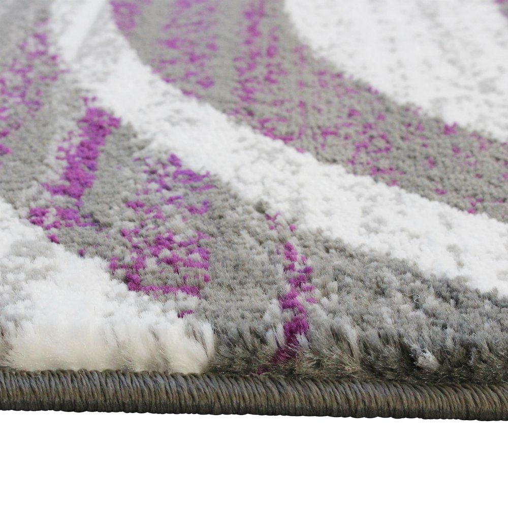 5' x 7' Purple Swirl Olefin Area Rug for Entryway, Living Room, Bedroom. Picture 6