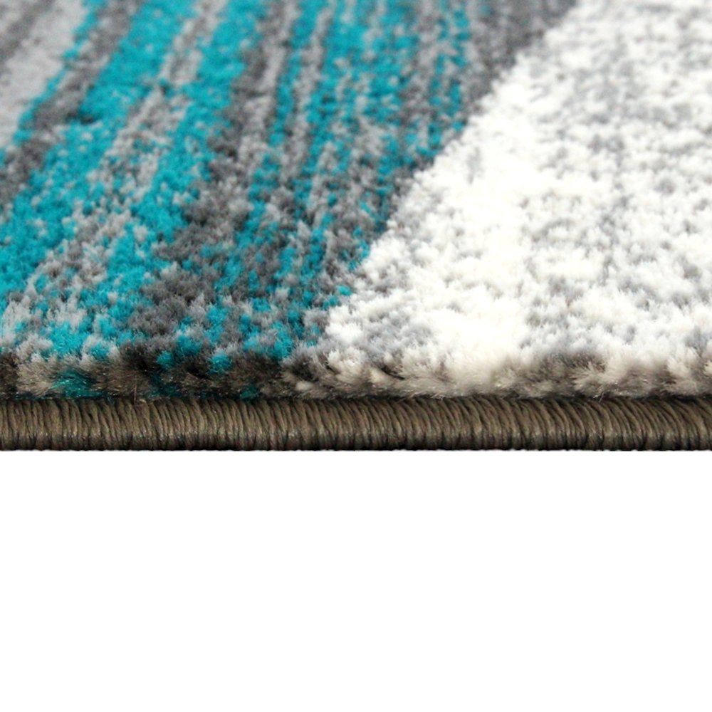 8' x 10' Turquoise Swirl Olefin Area Rug for Entryway, Living Room, Bedroom. Picture 6