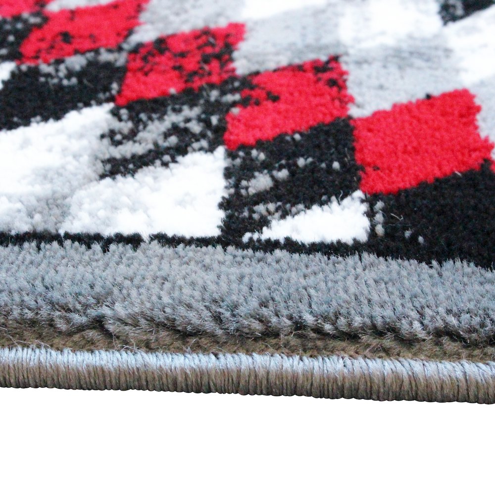 Southwestern 2' x 7' Red Area Rug - Olefin Rug with Jute Backing. Picture 5