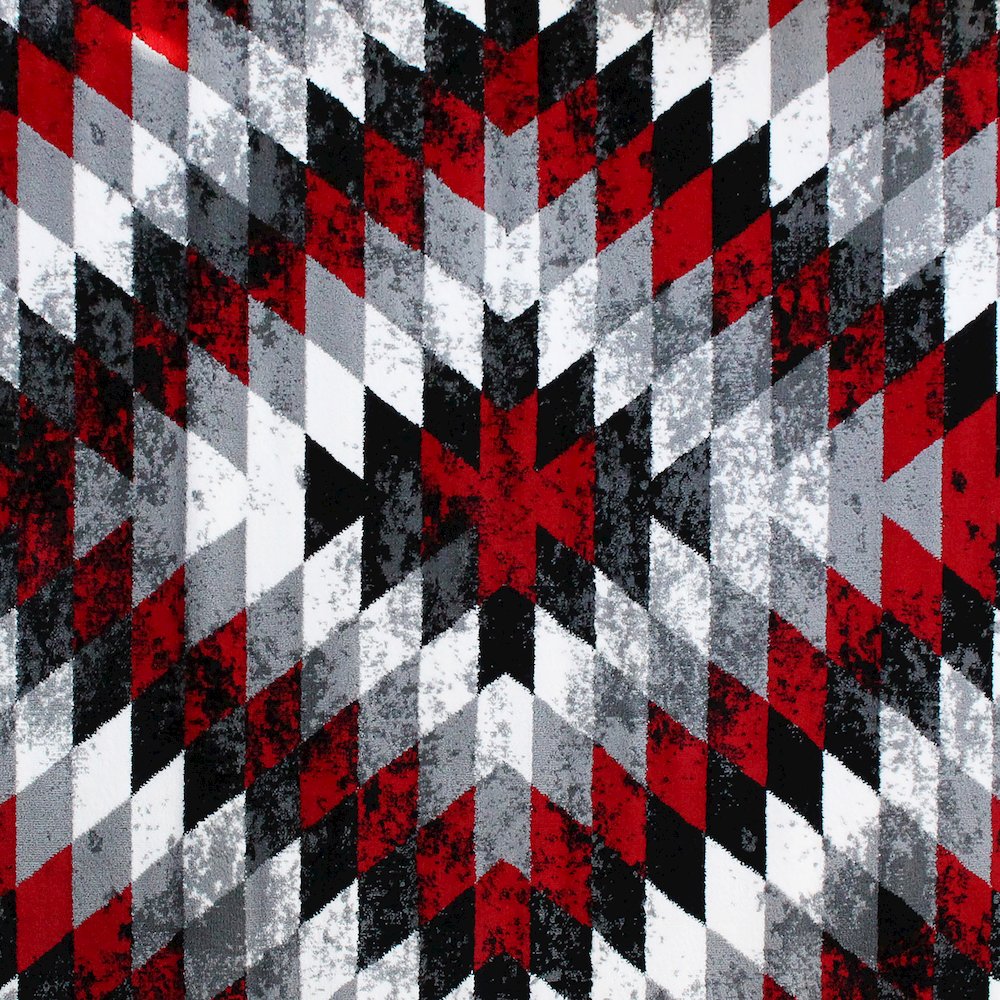 Southwestern 2' x 7' Red Area Rug - Olefin Rug with Jute Backing. Picture 6