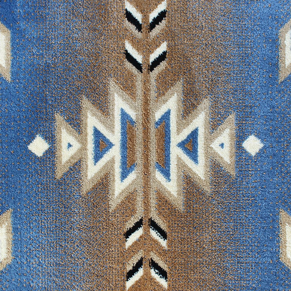 Southwestern 2' x 3' Blue Area Rug - Olefin Rug. Picture 6