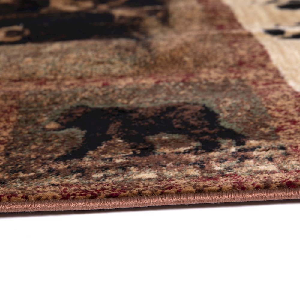 2' x 3' Mother Bear, Cubs Nature Themed Olefin Area Rug. Picture 5