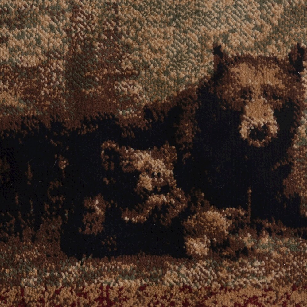 2' x 7' Mother Bear, Cubs Nature Themed Olefin Area Rug. Picture 6