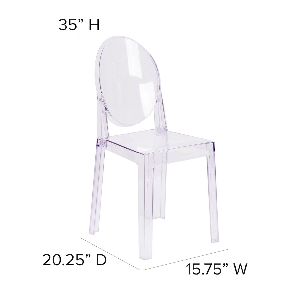 Ghost Chair with Oval Back in Revna Transparent Crystal. Picture 6