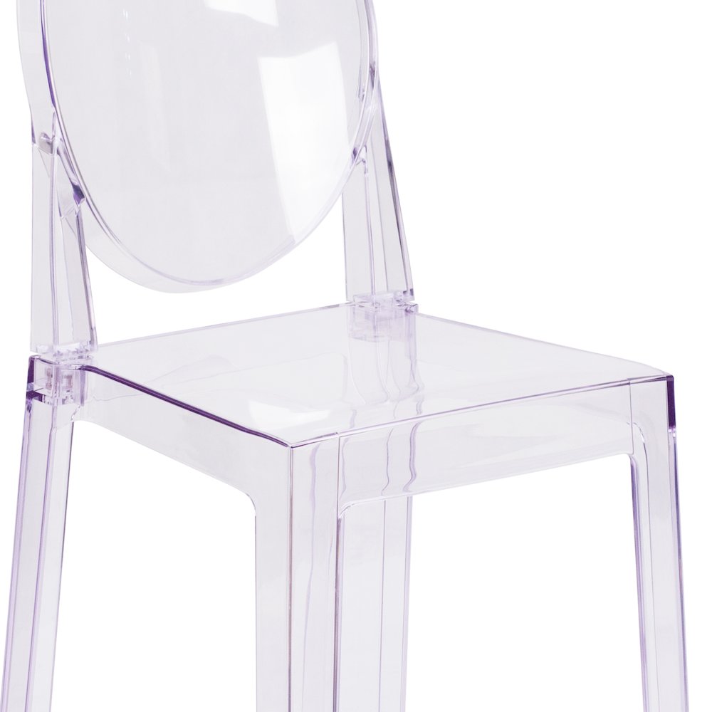 Ghost Chair with Oval Back in Revna Transparent Crystal. Picture 11
