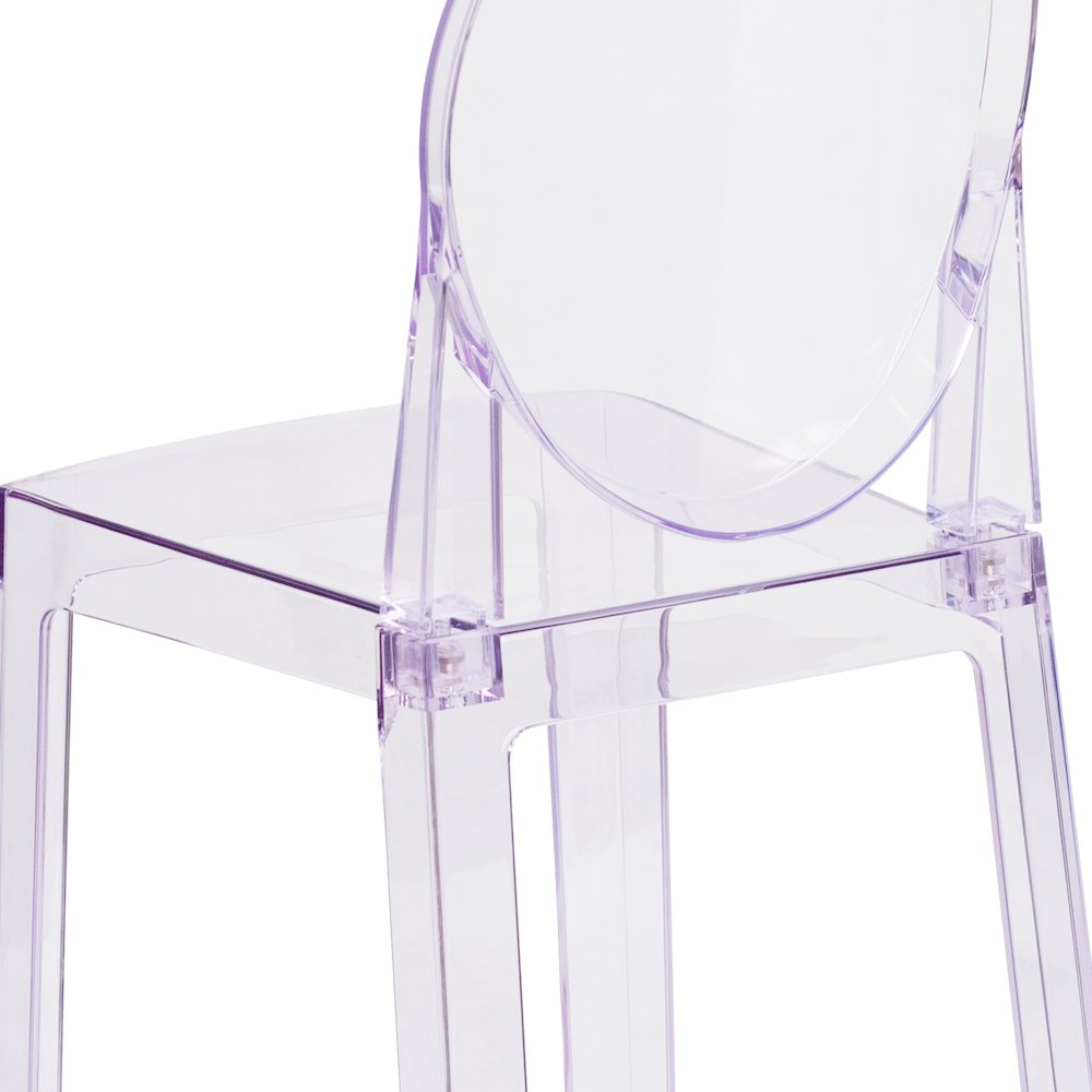 Ghost Chair with Oval Back in Revna Transparent Crystal. Picture 8