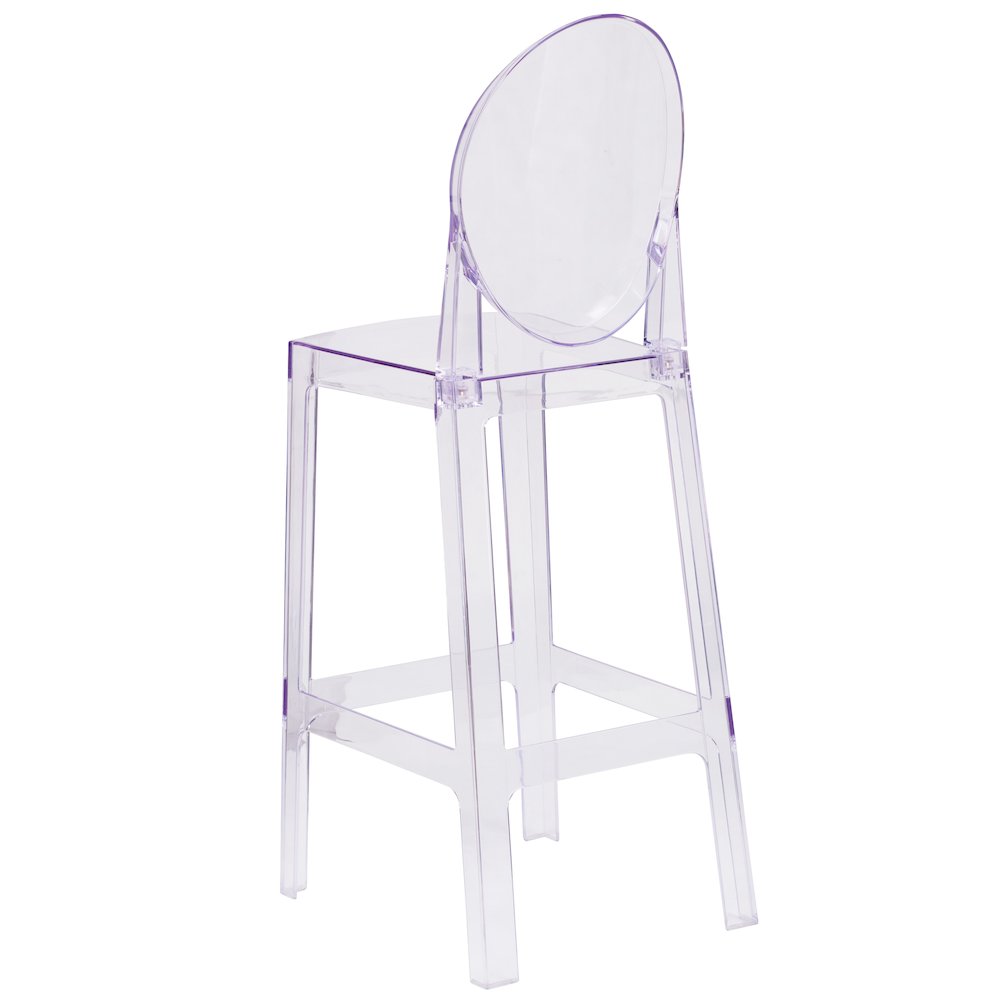 Ghost Barstool with Oval Back in Revna Transparent Crystal. Picture 7