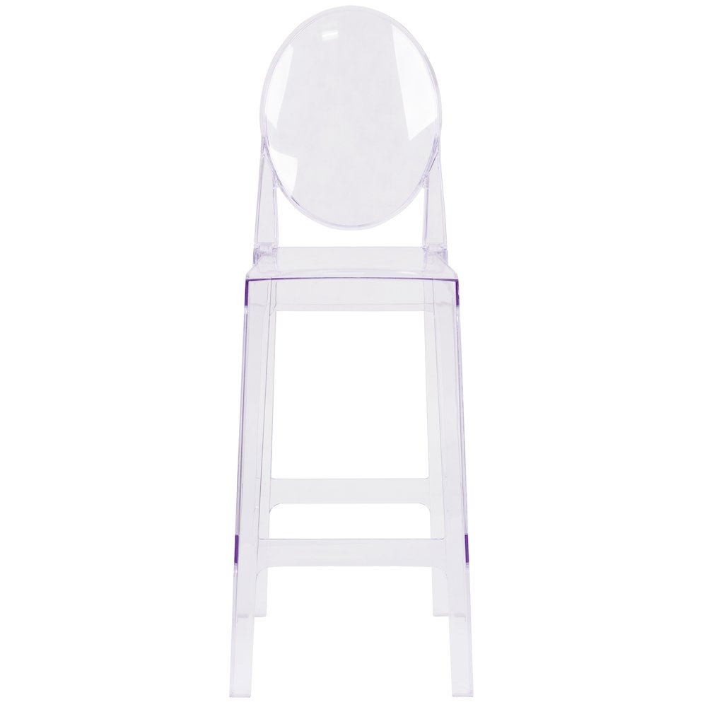 Ghost Barstool with Oval Back in Revna Transparent Crystal. Picture 10