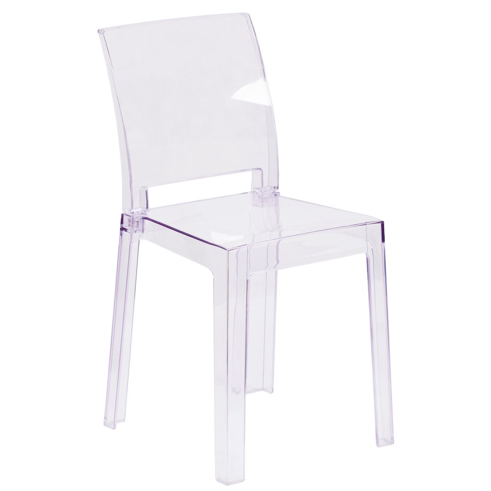 Ghost Chair with Square Back in Transparent Crystal. Picture 1