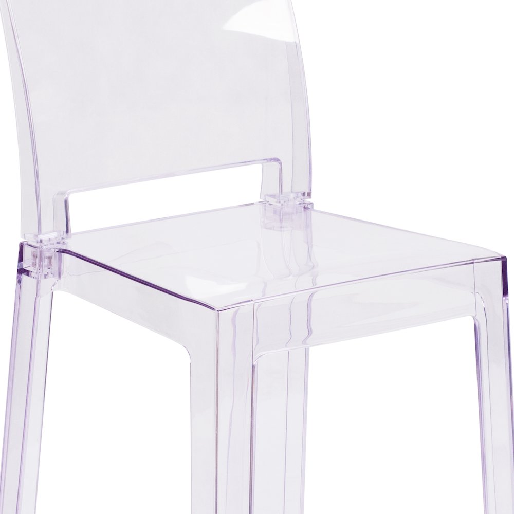Ghost Chair with Square Back in Transparent Crystal. Picture 11