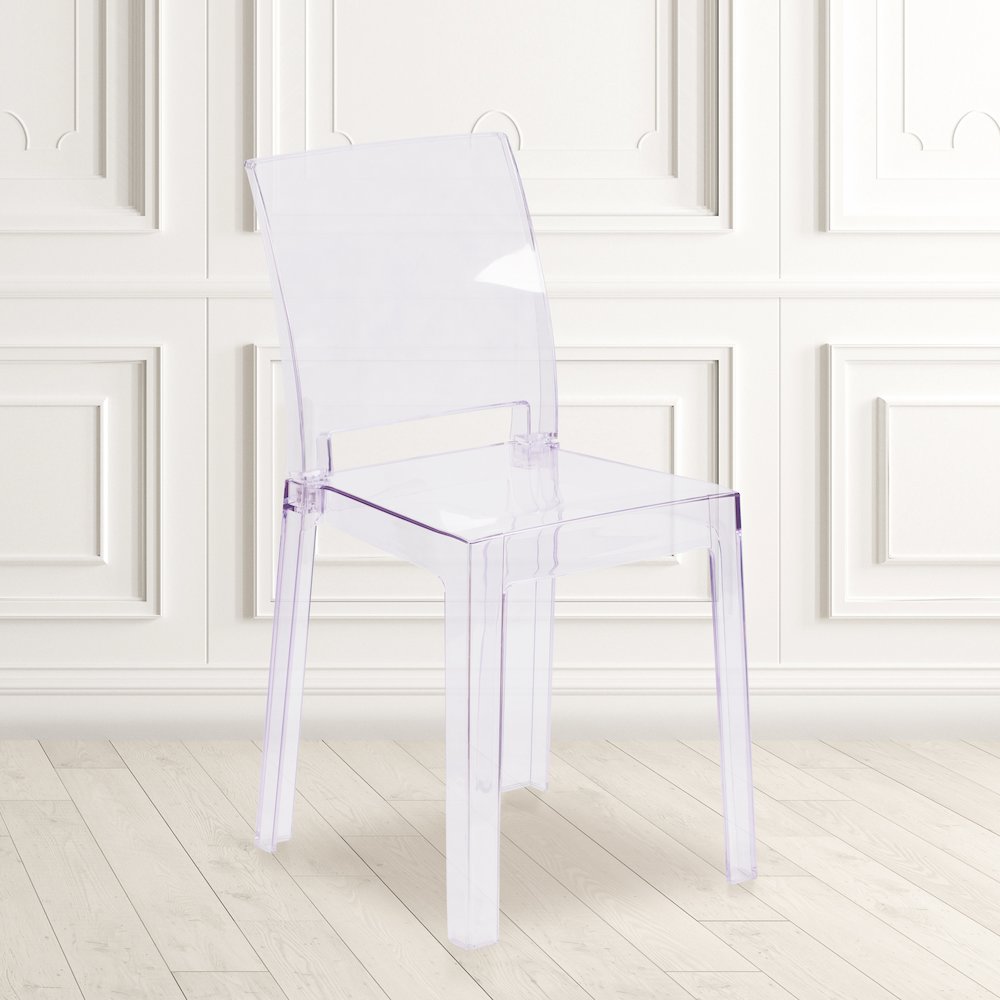 Ghost Chair with Square Back in Transparent Crystal. Picture 2