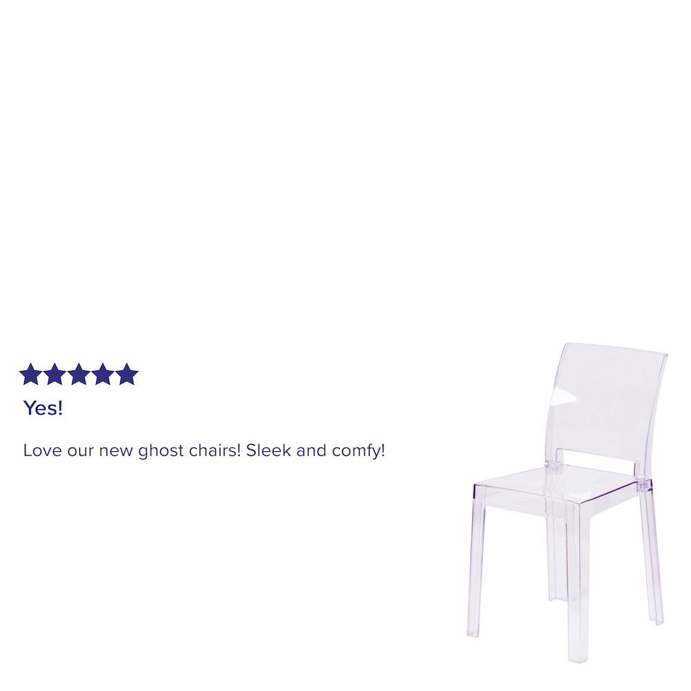 Ghost Chair with Square Back in Transparent Crystal. Picture 4