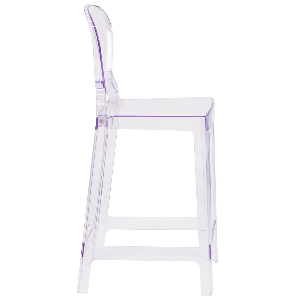Ghost Counter Stool with Tear Back in Transparent Crystal. Picture 2