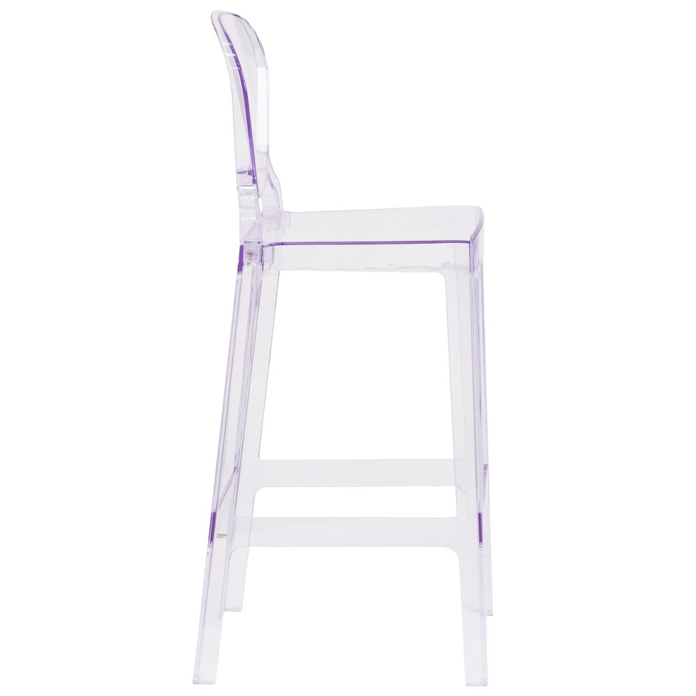 Ghost Barstool with Tear Back in Transparent Crystal. Picture 5
