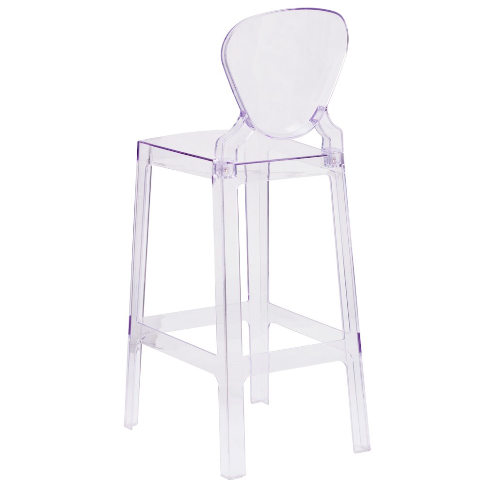 Ghost Barstool with Tear Back in Transparent Crystal. Picture 4