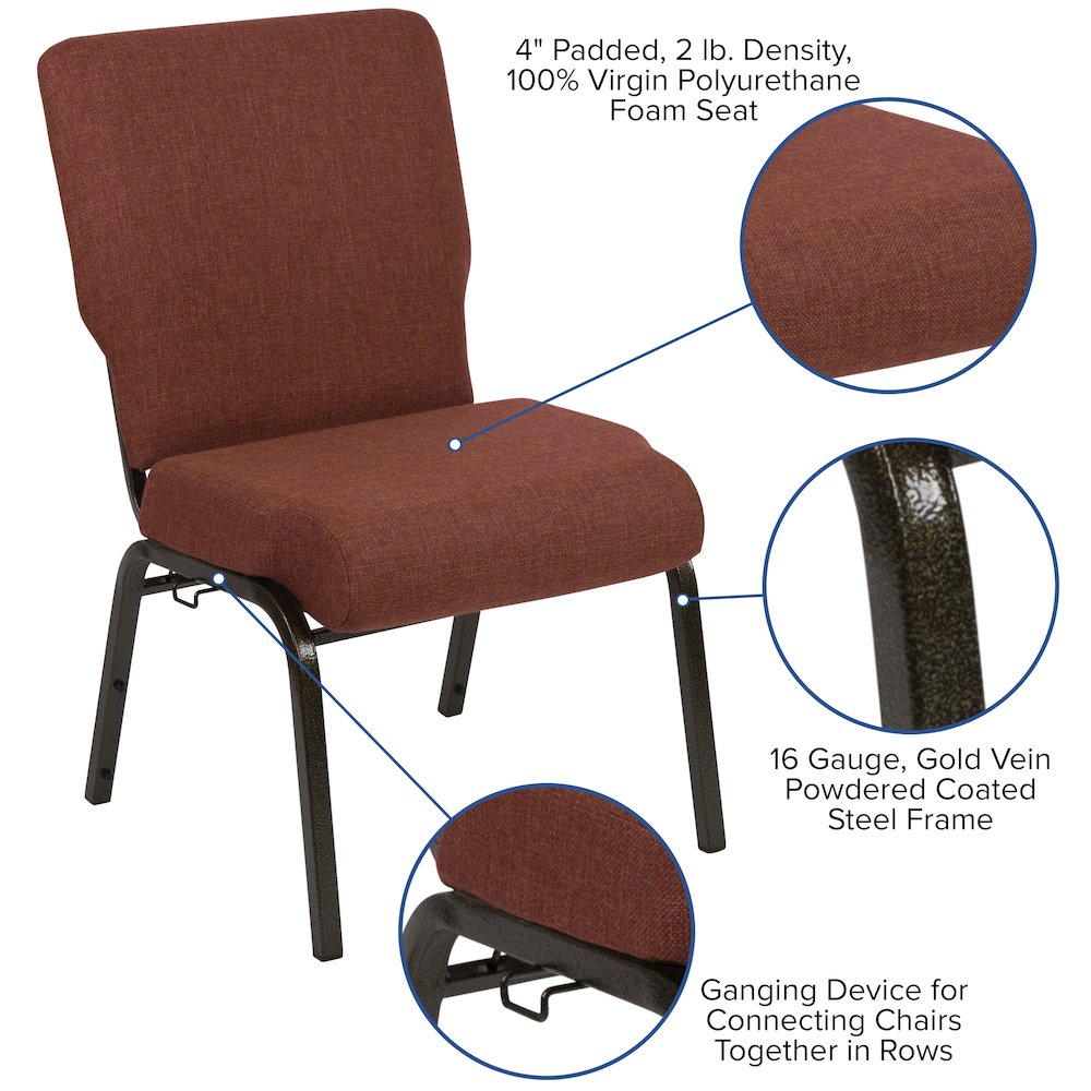 20.5 in. Cinnamon Molded Foam Church Chair. Picture 18