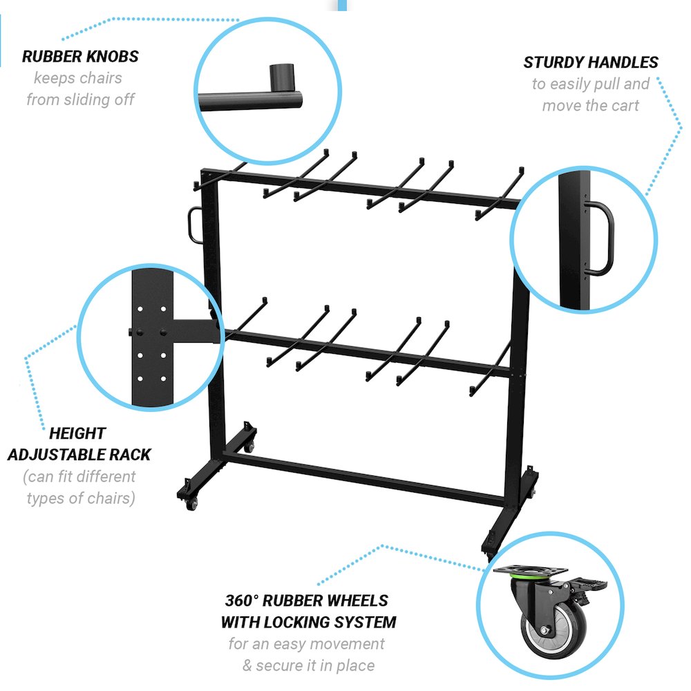 Large Mobile Folding Chair and Table Dolly Cart. Picture 4