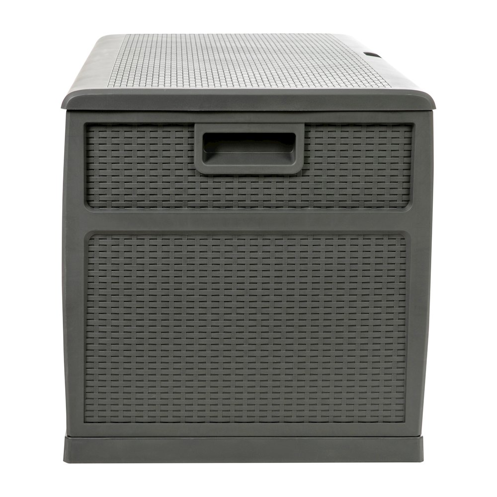 120 Gallon Plastic Deck Box - Waterproof Storage Box, Gray. Picture 8
