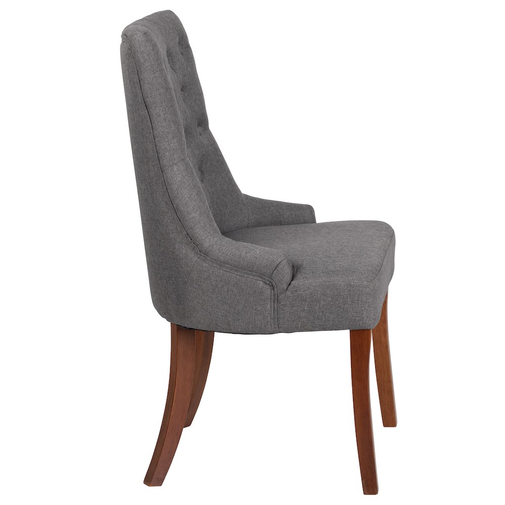 Paddington Gray Fabric Tufted Chair. Picture 5