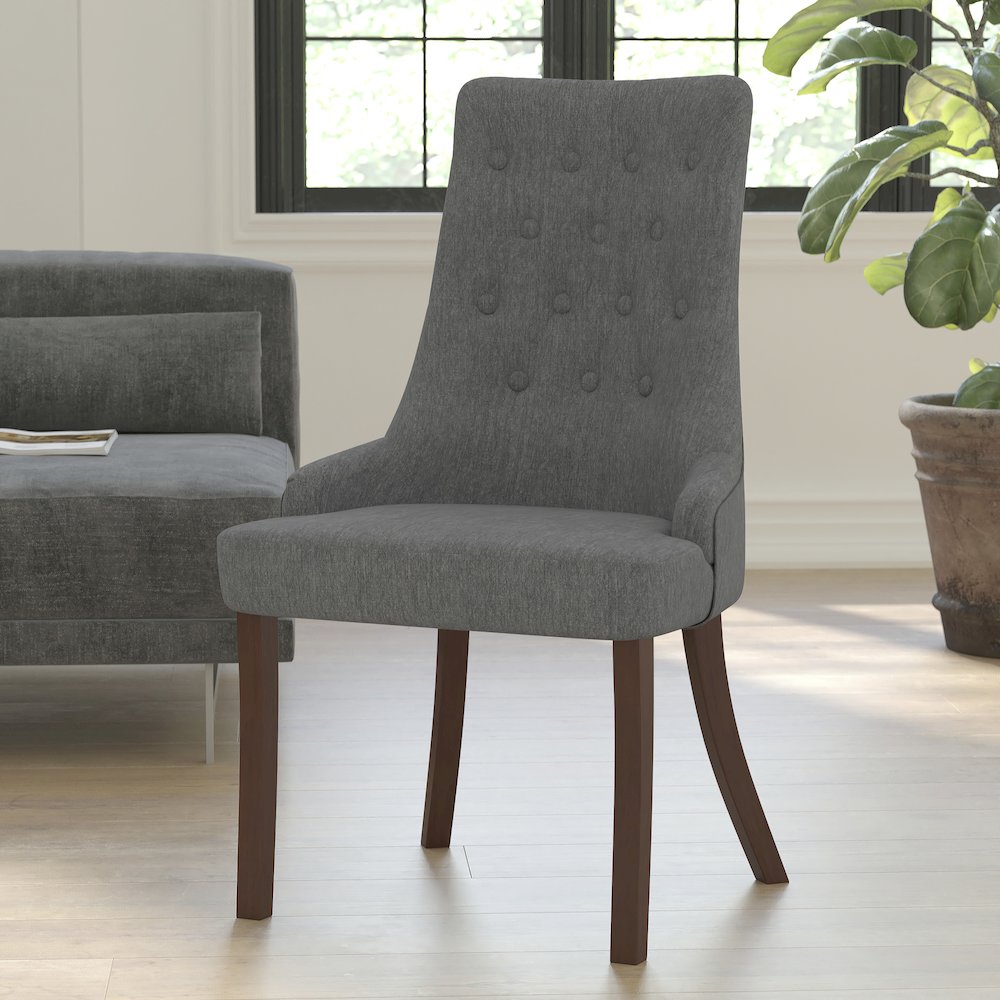Paddington Gray Fabric Tufted Chair. Picture 2