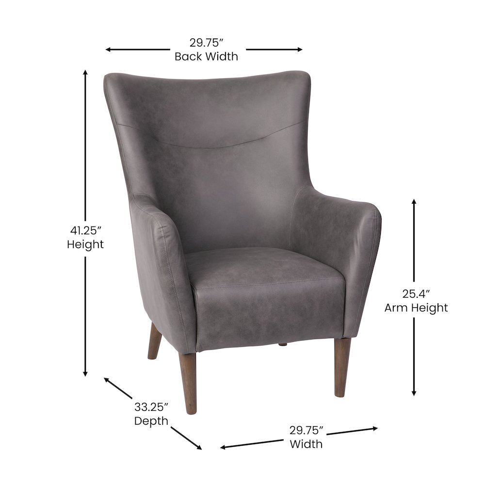 Modern Commercial Grade Wingback Accent Chair. Picture 5