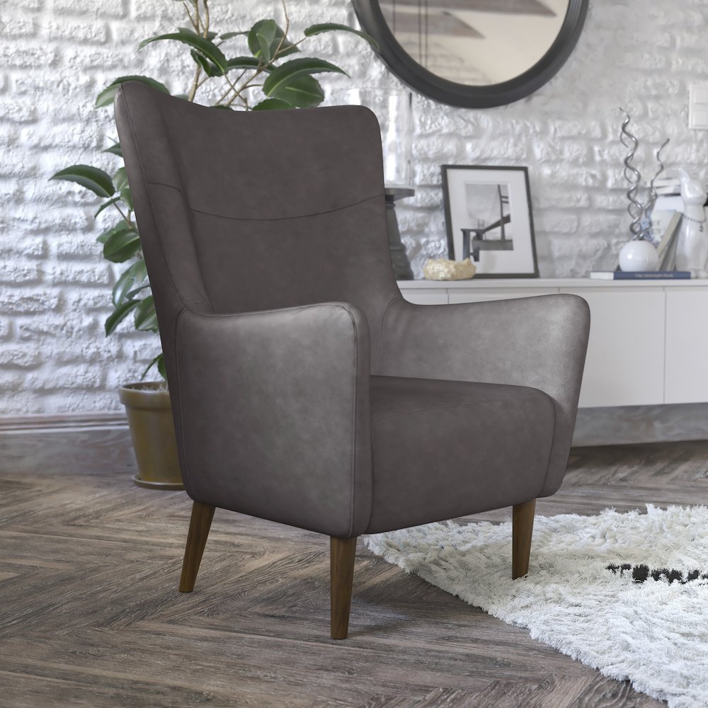 Modern Commercial Grade Wingback Accent Chair. Picture 9