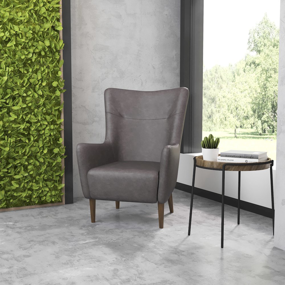 Modern Commercial Grade Wingback Accent Chair. Picture 10
