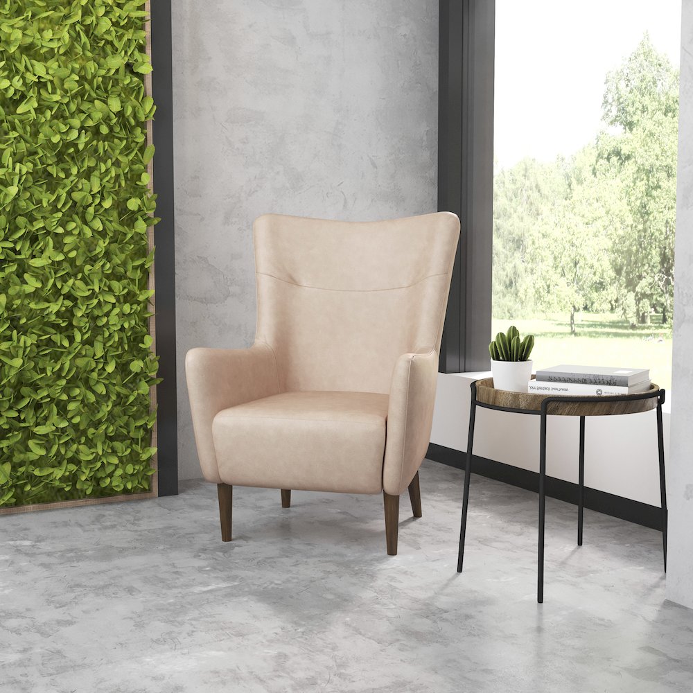Modern Commercial Grade Wingback Accent Chair. Picture 7