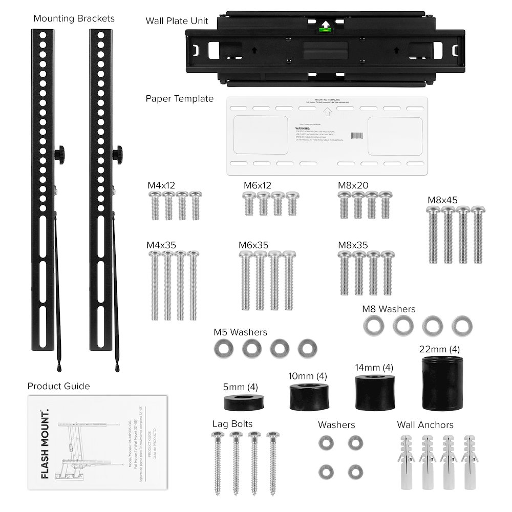 Full Motion TV Wall Mount - Fit most TV's 40" - 84" (Weight Cap 100LB). Picture 12