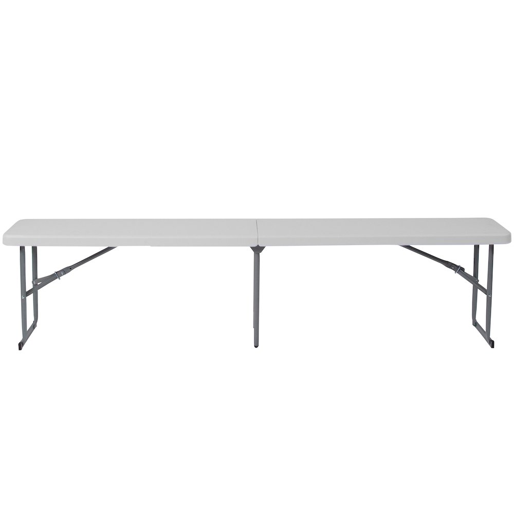 10.25''W x 71''L Bi-Fold Granite White Plastic Bench with Carrying Handle. Picture 7