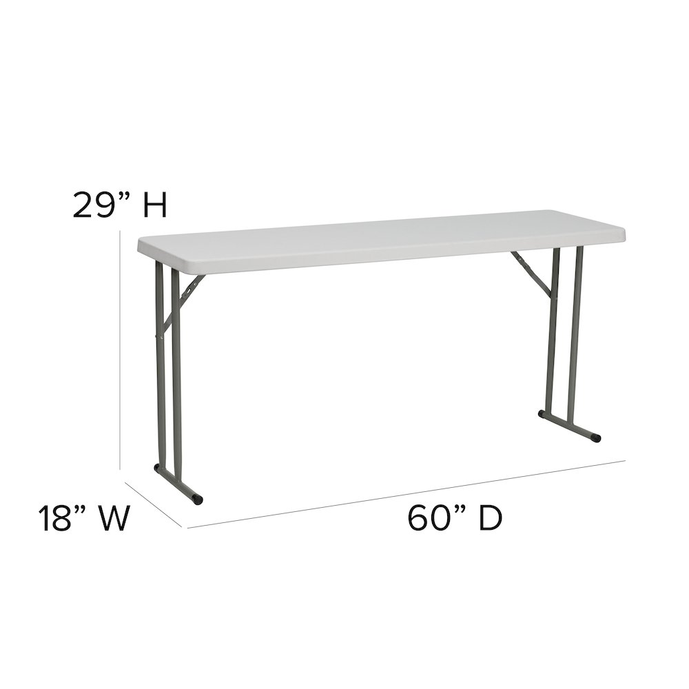 5-Foot Granite White Plastic Folding Training Table. Picture 5