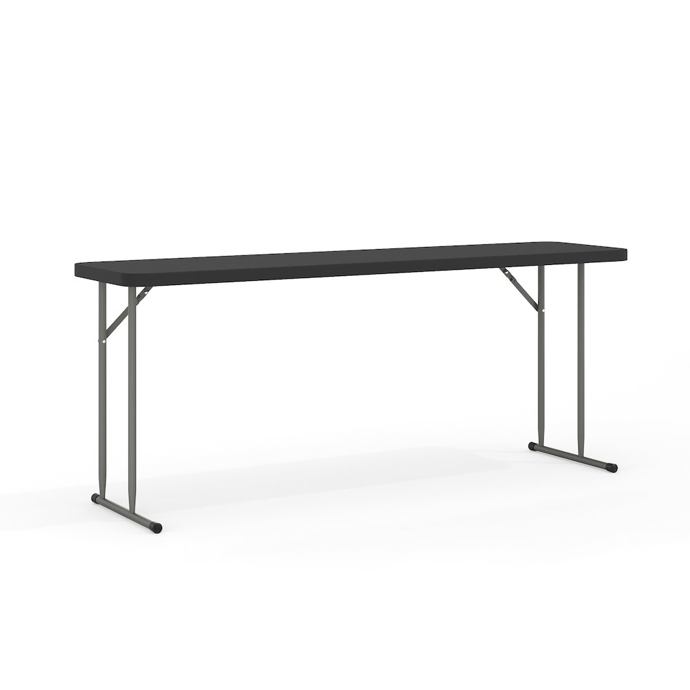 6-Foot Black Plastic Folding Training Table. Picture 1