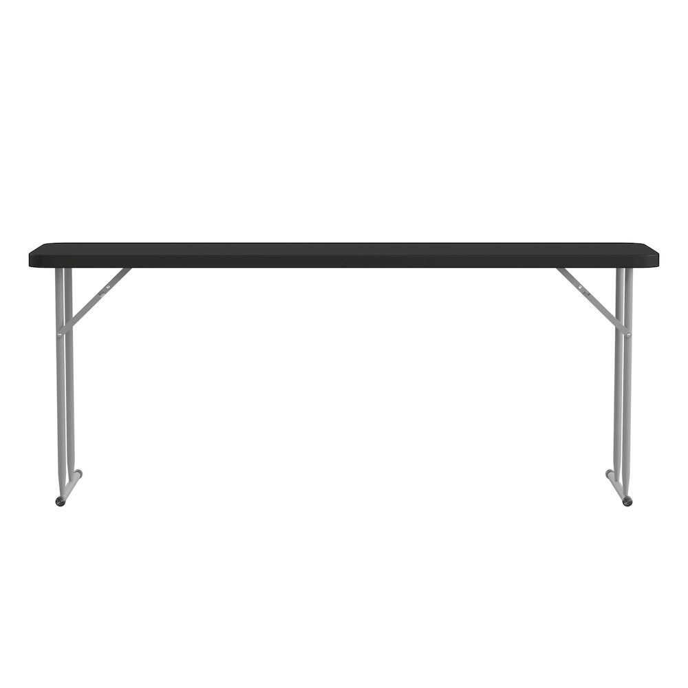 6-Foot Black Plastic Folding Training Table. Picture 10