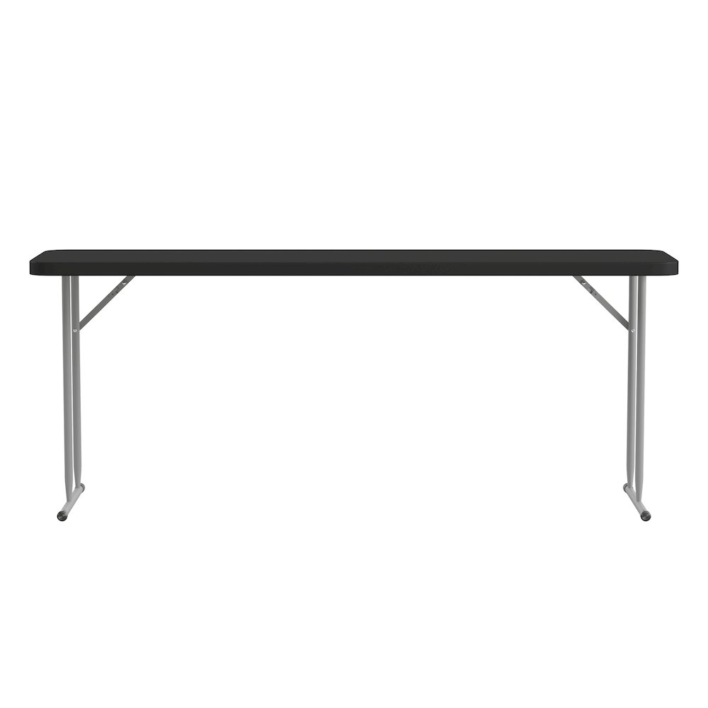 6-Foot Black Plastic Folding Training Table. Picture 13