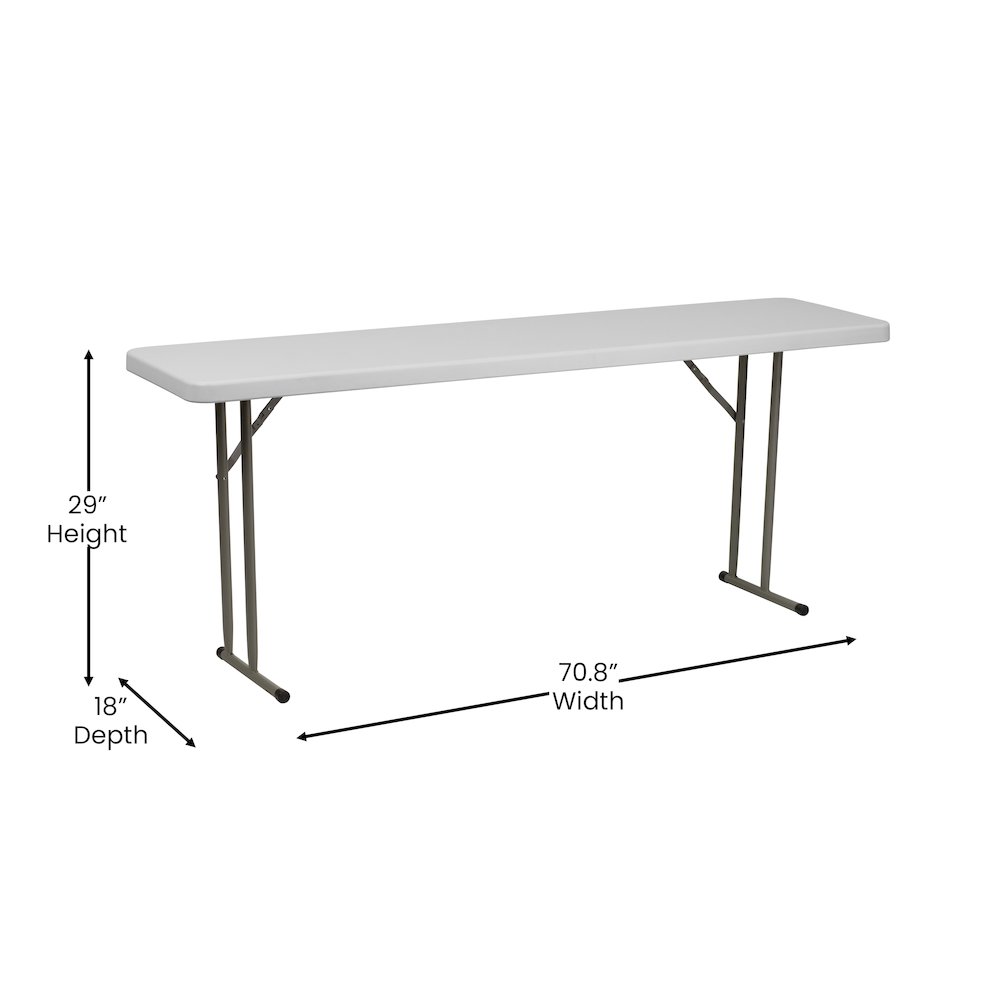 6-Foot Granite White Plastic Folding Training Table. Picture 5